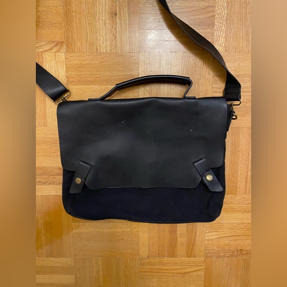 Black canvas work bag / laptop sleeve - Picture 2 of 4